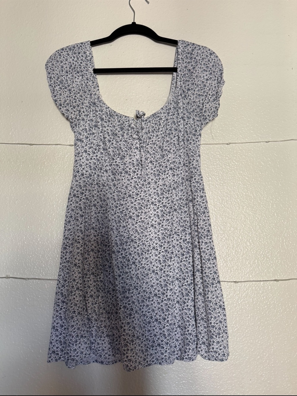 Blue and White Floral Mini Dress